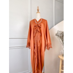 Emma Lace Kaftan - Brown / Fuchsia / Orange / Maroon / Black